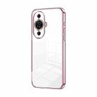 For Huawei nova 11 Transparent Plating Fine Hole Phone Case(Pink) - 1