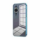 For Huawei nova 11 Transparent Plating Fine Hole Phone Case(Blue) - 1