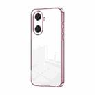 For Huawei Enjoy 60 Transparent Plating Fine Hole Phone Case(Pink) - 1