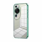 For Huawei P60 Art Transparent Plating Fine Hole Phone Case(Green) - 1