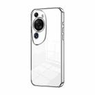 For Huawei P60 Art Transparent Plating Fine Hole Phone Case(Silver) - 1