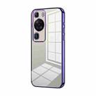 For Huawei P60 / P60 Pro Transparent Plating Fine Hole Phone Case(Purple) - 1