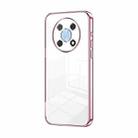 For Huawei nova Y90 / Enjoy 50 Pro Transparent Plating Fine Hole Phone Case(Pink) - 1