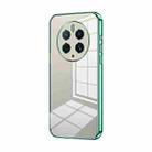 For Huawei Mate 50 Pro Transparent Plating Fine Hole Phone Case(Green) - 1