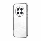 For Huawei Mate 50 Pro Transparent Plating Fine Hole Phone Case(Silver) - 1