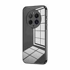 For Huawei Mate 50 Pro Transparent Plating Fine Hole Phone Case(Black) - 1