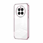 For Huawei Mate 50 Transparent Plating Fine Hole Phone Case(Pink) - 1