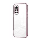 For Huawei nova 8 4G / 5G Transparent Plating Fine Hole Phone Case(Pink) - 1