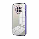 For Huawei nova 8i / Honor 50 Lite Transparent Plating Fine Hole Phone Case(Purple) - 1