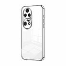 For Huawei P50 Pro Transparent Plating Fine Hole Phone Case(Silver) - 1