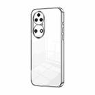 For Huawei P50 Transparent Plating Fine Hole Phone Case(Silver) - 1