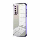 For Huawei Enjoy 20 SE / Y7a Transparent Plating Fine Hole Phone Case(Purple) - 1