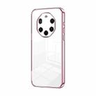 For Huawei Mate 40 RS  Transparent Plating Fine Hole Phone Case(Pink) - 1