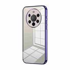 For Huawei Mate 40 Pro+ Transparent Plating Fine Hole Phone Case(Purple) - 1