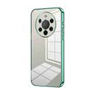 For Huawei Mate 40 Pro+ Transparent Plating Fine Hole Phone Case(Green) - 1