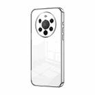 For Huawei Mate 40 Pro+ Transparent Plating Fine Hole Phone Case(Silver) - 1