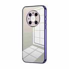 For Huawei Mate 40 Pro Transparent Plating Fine Hole Phone Case(Purple) - 1
