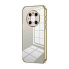 For Huawei Mate 40 Pro Transparent Plating Fine Hole Phone Case(Gold) - 1