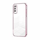 For Huawei Enjoy 20 Pro / Enjoy Z 5G Transparent Plating Fine Hole Phone Case(Pink) - 1