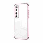 For Huawei nova 7 Pro Transparent Plating Fine Hole Phone Case(Pink) - 1