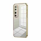 For Huawei nova 7 Pro Transparent Plating Fine Hole Phone Case(Gold) - 1