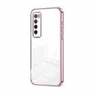 For Huawei nova 7 Transparent Plating Fine Hole Phone Case(Pink) - 1