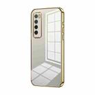 For Huawei nova 7 Transparent Plating Fine Hole Phone Case(Gold) - 1