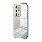 For Huawei P40 Pro+ Transparent Plating Fine Hole Phone Case(Green) - 1