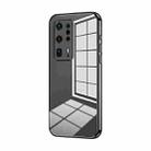 For Huawei P40 Pro+ Transparent Plating Fine Hole Phone Case(Black) - 1