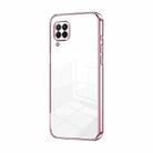 For Huawei nova 6 SE / P40 lite 4G Transparent Plating Fine Hole Phone Case(Pink) - 1