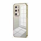 For Huawei P40 Pro Transparent Plating Fine Hole Phone Case(Gold) - 1
