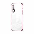 For Huawei nova 6 Transparent Plating Fine Hole Phone Case(Pink) - 1