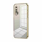 For Huawei nova 6 Transparent Plating Fine Hole Phone Case(Gold) - 1