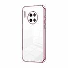 For Huawei Mate 30 Pro Transparent Plating Fine Hole Phone Case(Pink) - 1