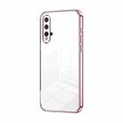 For Huawei nova 5 Pro Transparent Plating Fine Hole Phone Case(Pink) - 1