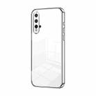 For Huawei nova 5 Pro Transparent Plating Fine Hole Phone Case(Silver) - 1