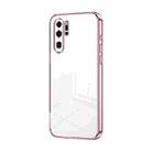 For Huawei P30 Pro Transparent Plating Fine Hole Phone Case(Pink) - 1