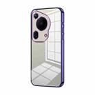 For Huawei Pura 70 Ultra Transparent Plating Fine Hole Phone Case(Purple) - 1