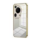 For Huawei Pura 70 Ultra Transparent Plating Fine Hole Phone Case(Gold) - 1