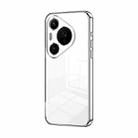 For Huawei Pura 70 Pro Transparent Plating Fine Hole Phone Case(Silver) - 1