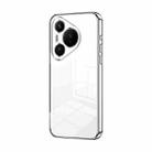 For Huawei Pura 70 Transparent Plating Fine Hole Phone Case(Silver) - 1