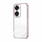 For Huawei nova 12 SE Transparent Plating Fine Hole Phone Case(Pink) - 1