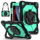For iPad 10.2 2021 / 2020 / 2019 Contrast Color Robot Silicone Hybrid PC Tablet Case(Black Mint Green) - 1