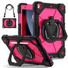 For iPad 10.2 2021 / 2020 / 2019 Contrast Color Robot Silicone Hybrid PC Tablet Case(Black Rose Red) - 1