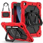 For iPad 10.2 2021 / 2020 / 2019 Contrast Color Robot Silicone Hybrid PC Tablet Case(Red Black) - 1