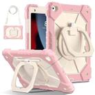 For iPad 10.2 2021 / 2020 / 2019 Contrast Color Robot Silicone Hybrid PC Tablet Case(Rose Gold Beige) - 1