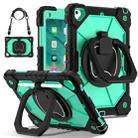 For iPad Air / Air 2 / 9.7 2018/2017 Contrast Color Robot Silicone Hybrid PC Tablet Case(Black Mint Green) - 1