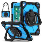 For iPad Air / Air 2 / 9.7 2018/2017 Contrast Color Robot Silicone Hybrid PC Tablet Case(Black Blue) - 1