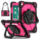 For iPad Air / Air 2 / 9.7 2018/2017 Contrast Color Robot Silicone Hybrid PC Tablet Case(Black Rose Red) - 1
