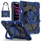 For iPad Pro 11 2022 / Air 10.9 2022 Contrast Color Robot Silicone Hybrid PC Tablet Case(Navy Black) - 1